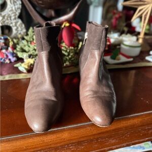 Coach Brown Ankle Leather Suede Dress Boots 9 B Coach